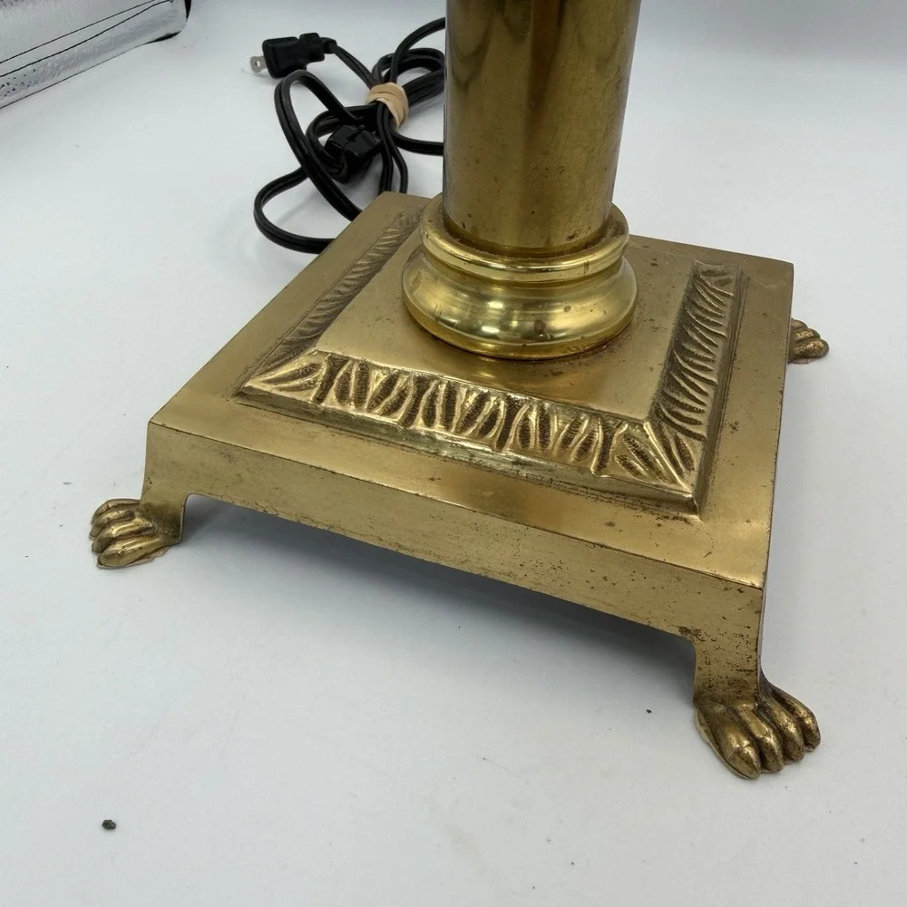 Vintage Paris/Istanbul Orient Express Brass Clawfoot Adjstble Shade Table Lamp